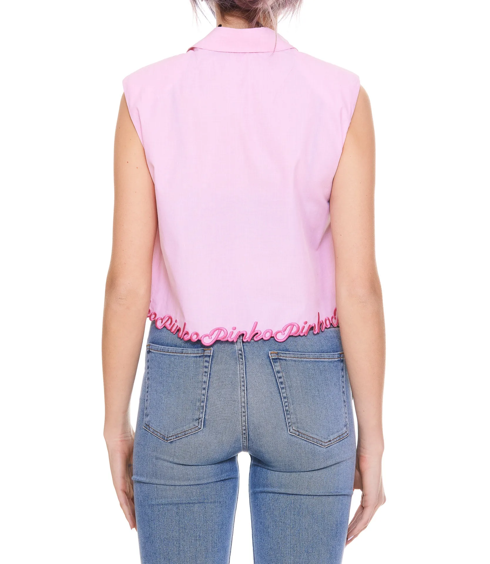 Pinko Logo Embroidered Sleeveless Top
