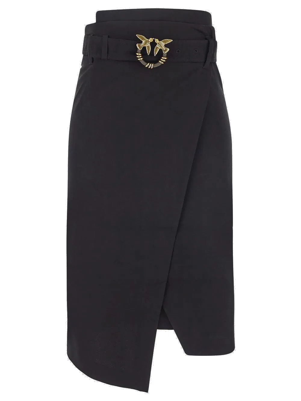 Pinko Logo Plaque Belted Midi Skirt