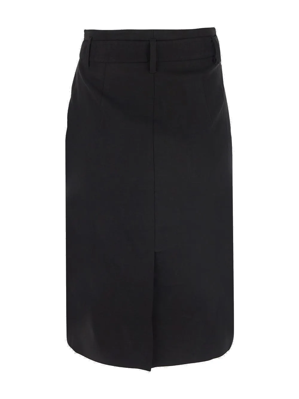 Pinko Logo Plaque Belted Midi Skirt