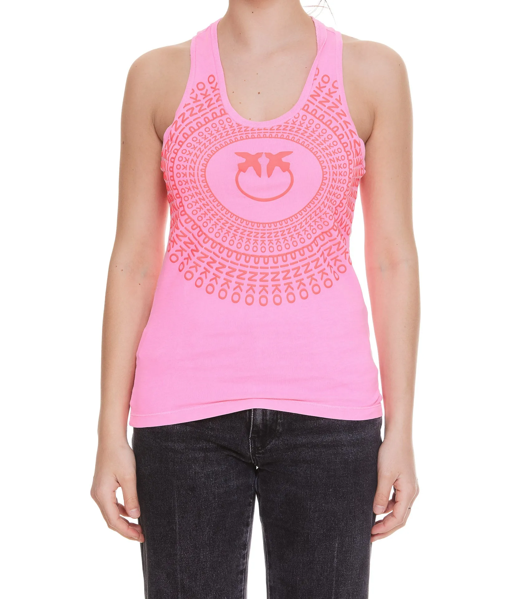 Pinko Logo Printed Round-Neck Tank Top