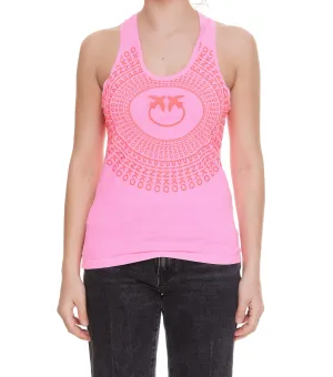 Pinko Logo Printed Round-Neck Tank Top
