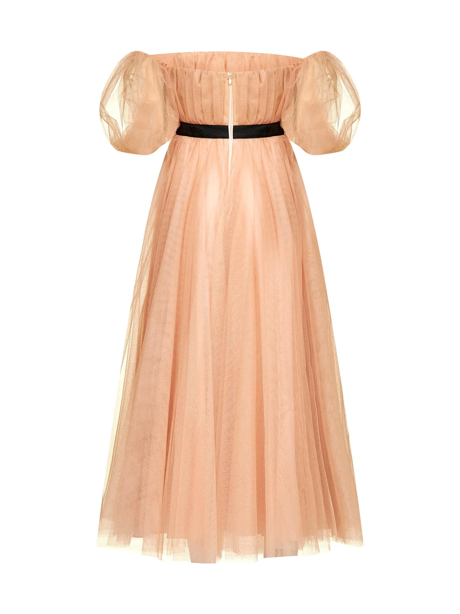 Pinko Off-Shoulder Tulle Flared Dress