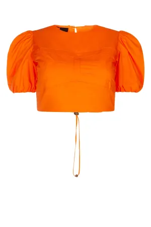 Pinko Ruched Open Back Cropped Top