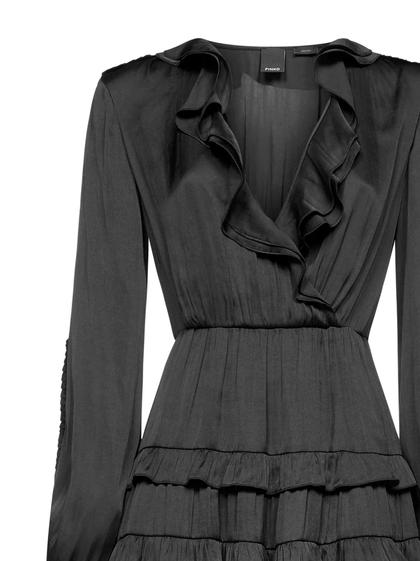 Pinko Ruffled Long-Sleeved Mini Dress