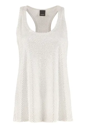 Pinko Scoop Neck Crystal Embellished Top
