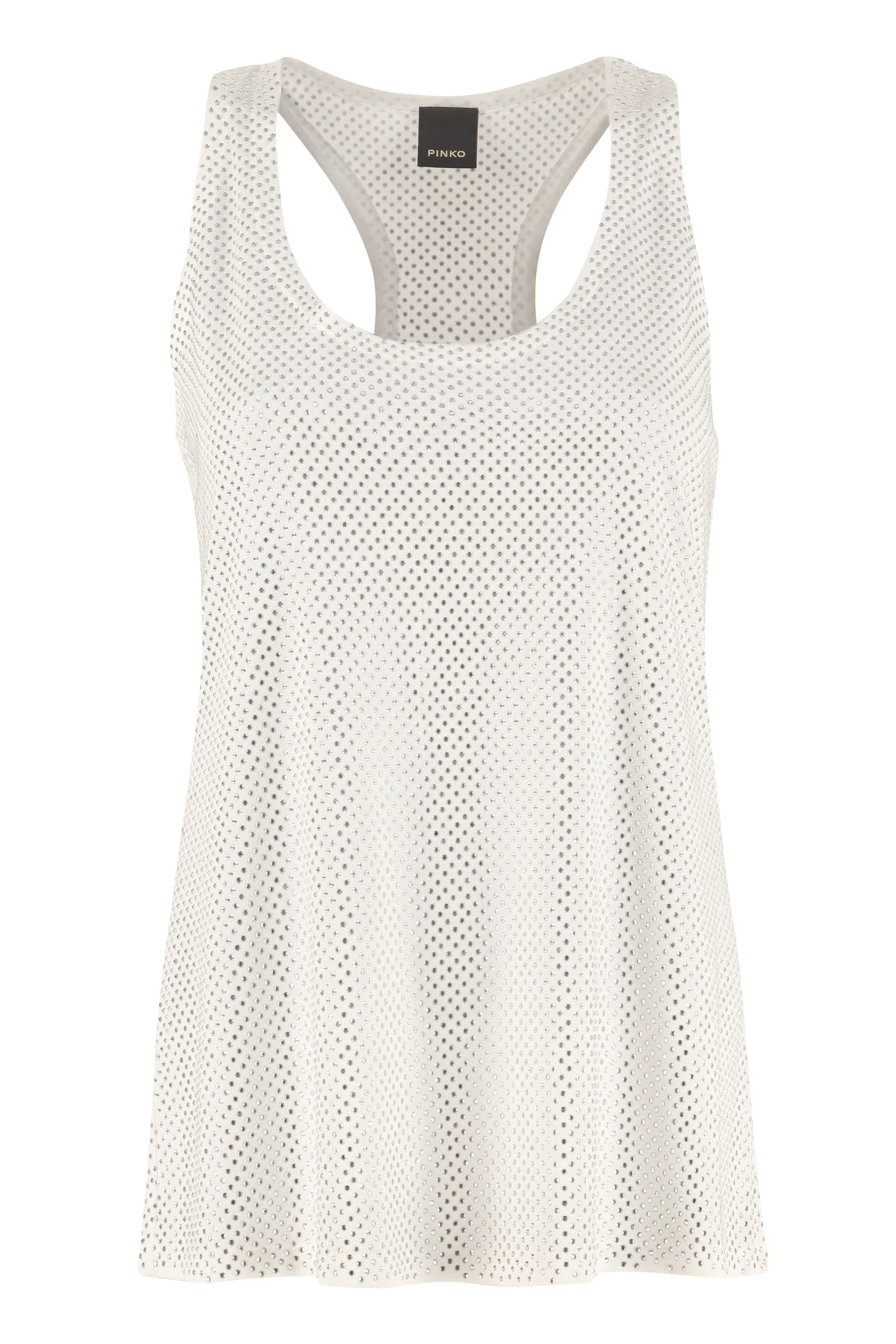 Pinko Scoop Neck Crystal Embellished Top