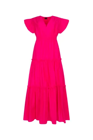Pinko V-Neck Flared Maxi Dress