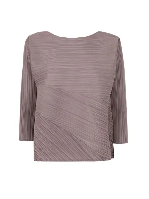 Pleats Please By Issey Miyake Pleated Straight Hem Top