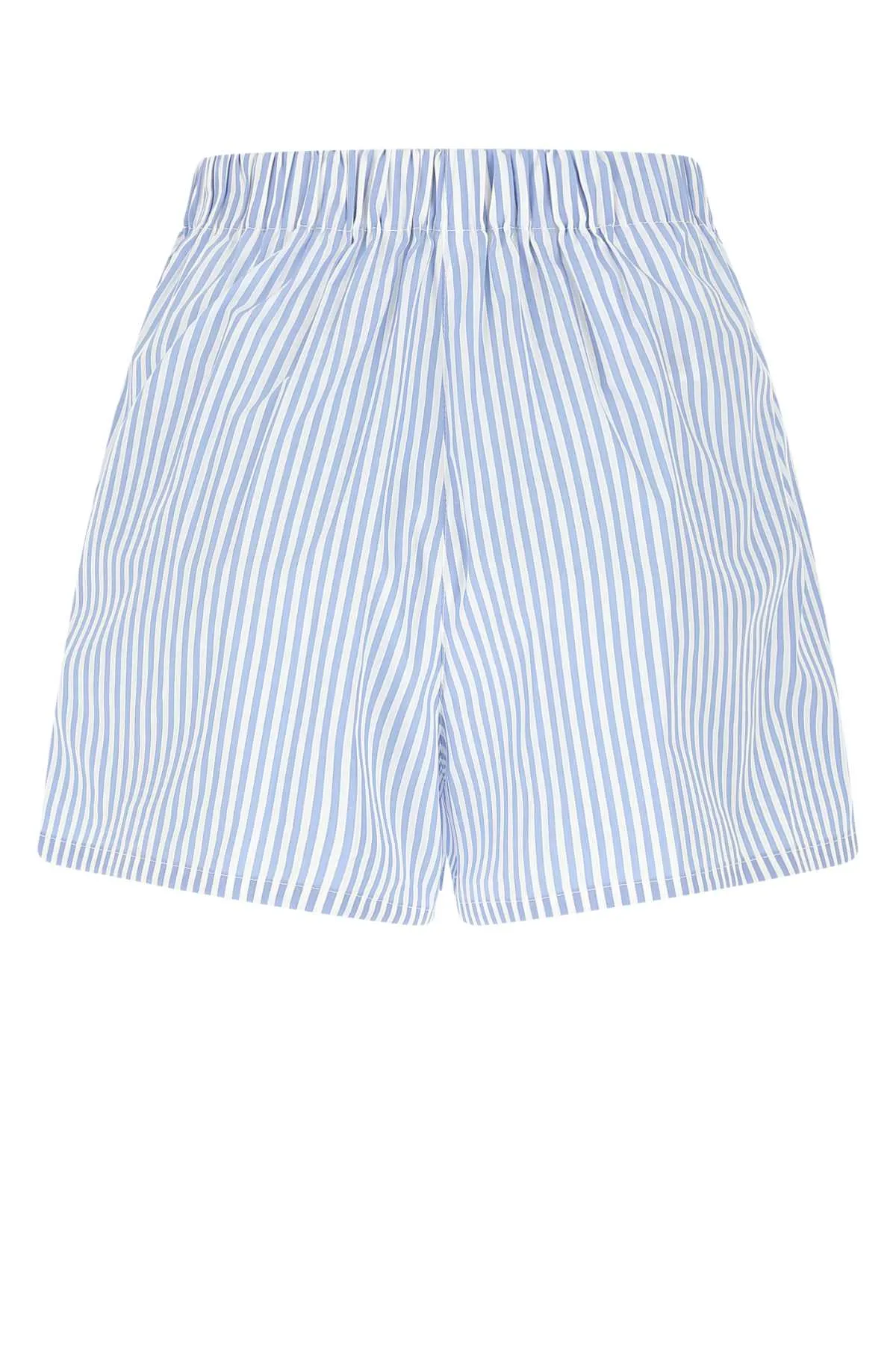 Prada Logo Embroidered Striped Shorts