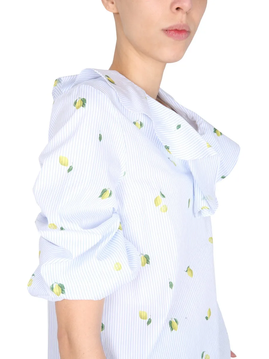 PS Paul Smith Lemon Print Cut-Out Shirt