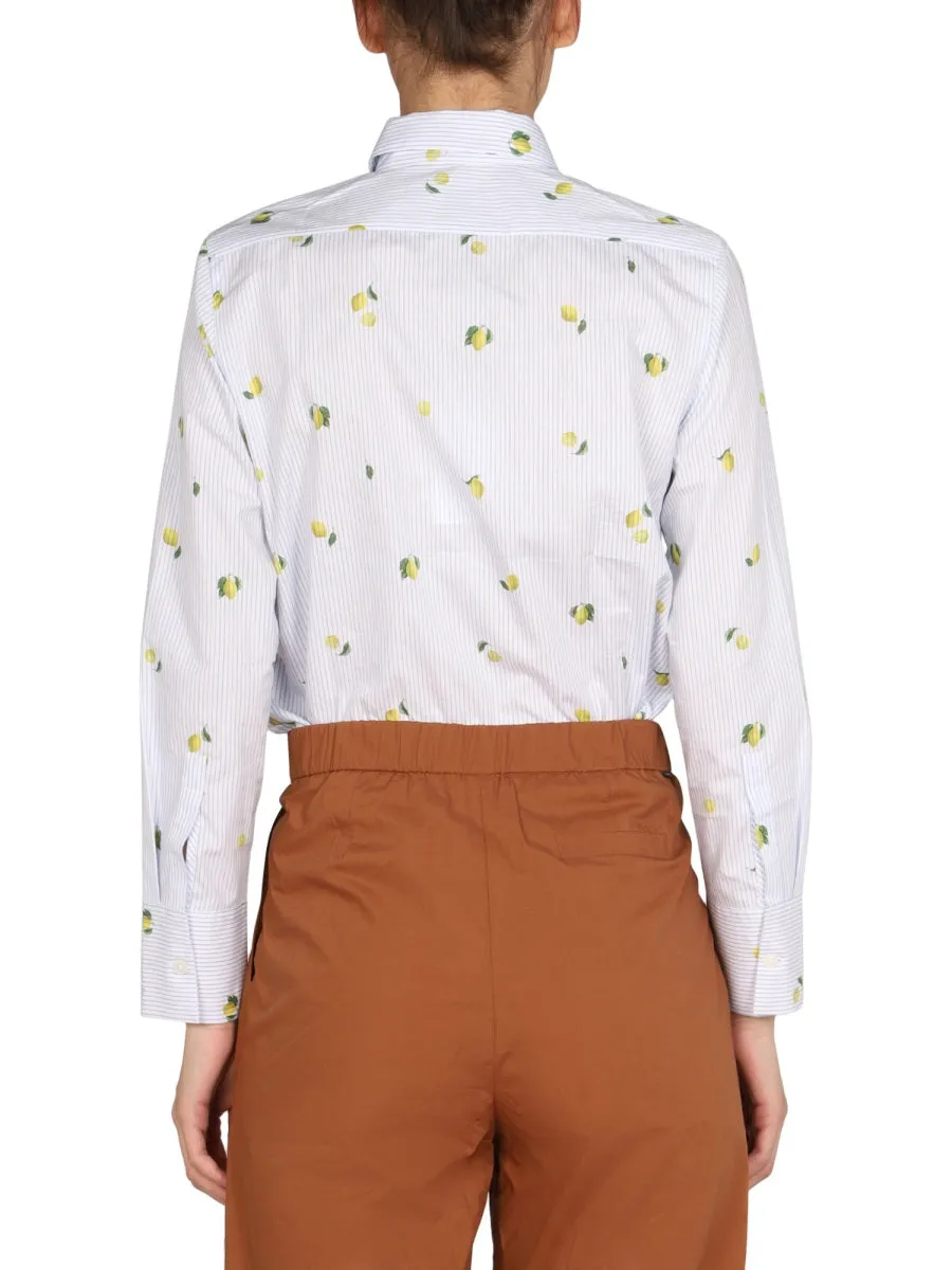 PS Paul Smith Lemon Print Striped Shirt