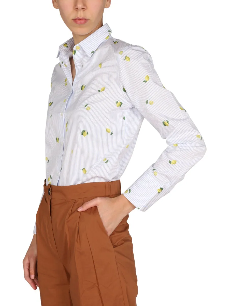 PS Paul Smith Lemon Print Striped Shirt