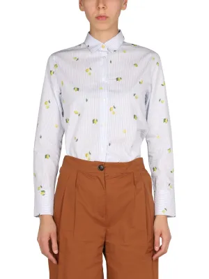 PS Paul Smith Lemon Print Striped Shirt