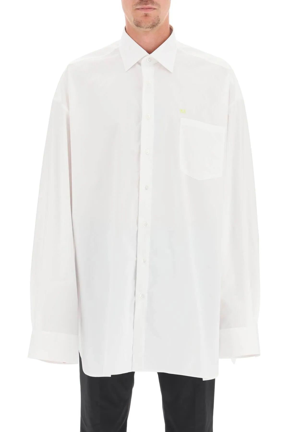 Raf Simons Logo Embroidered Button-Up Shirt