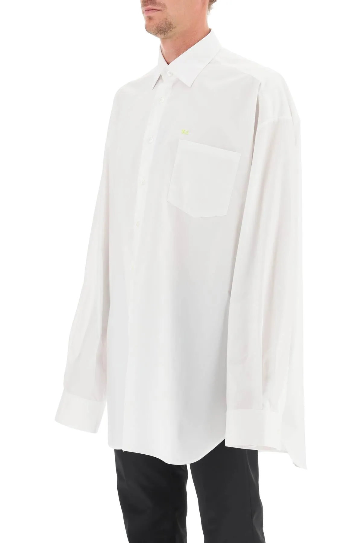 Raf Simons Logo Embroidered Button-Up Shirt