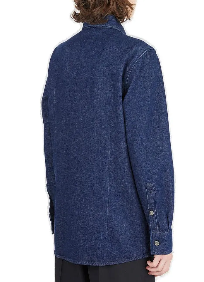 Raf Simons Logo Patch Buttoned Denim Shirt