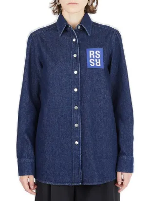 Raf Simons Logo Patch Buttoned Denim Shirt