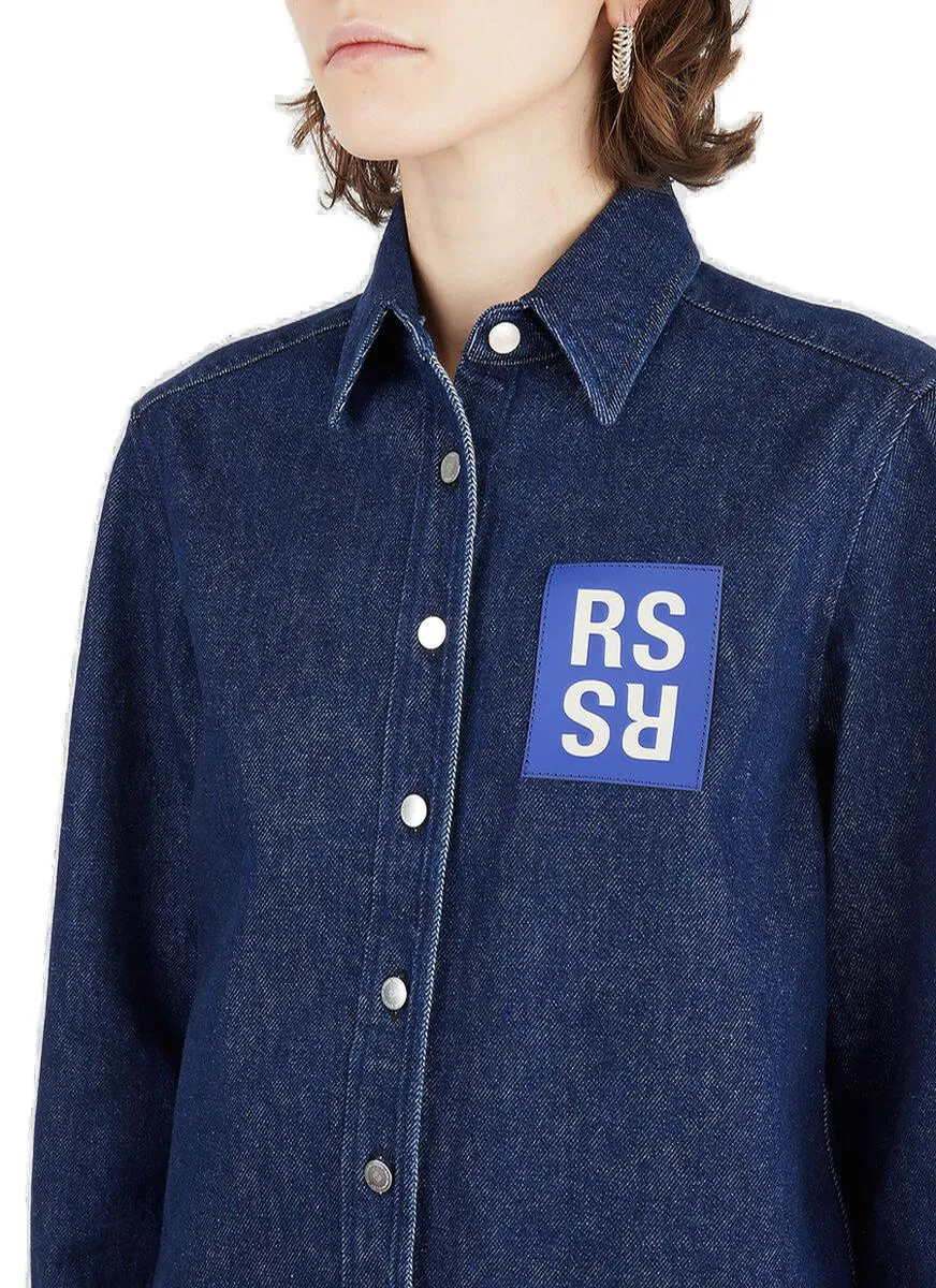 Raf Simons Logo Patch Buttoned Denim Shirt