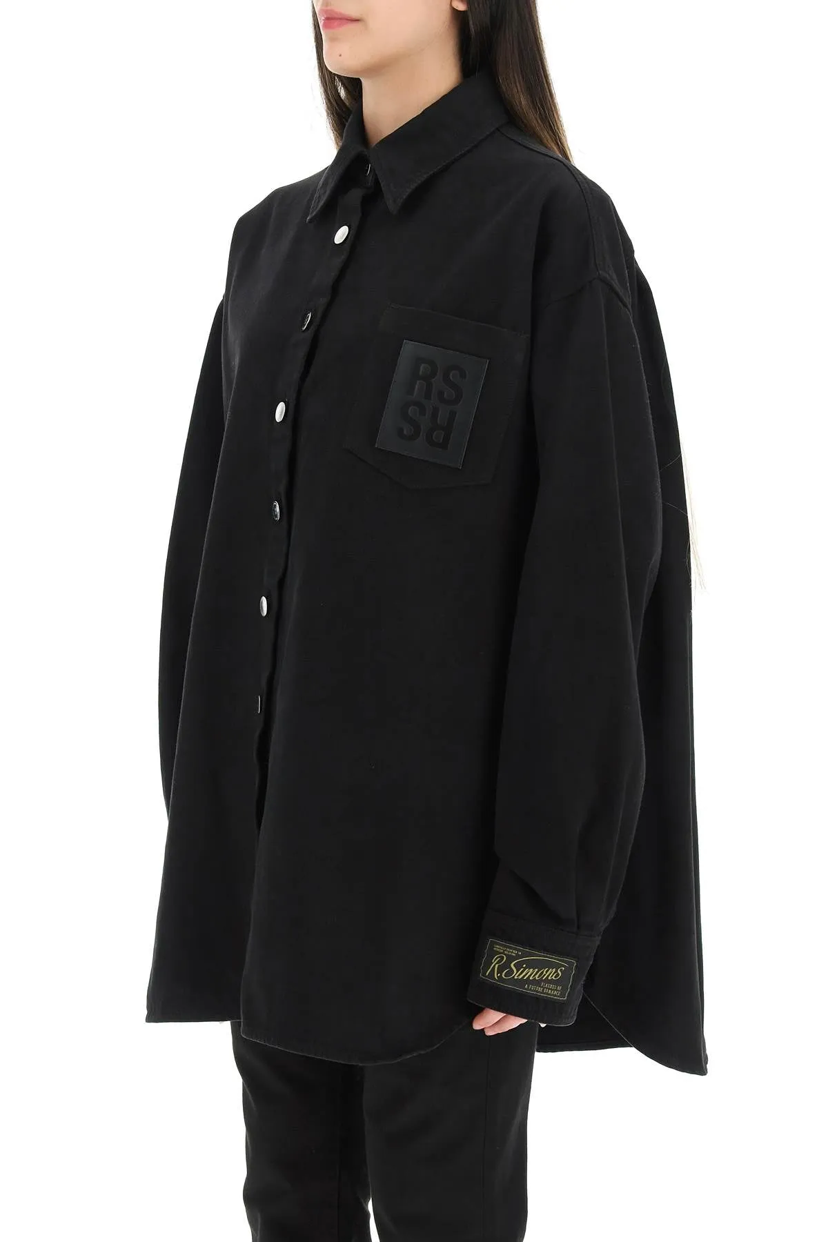 Raf Simons Logo Patch Long-Sleeved Shirt