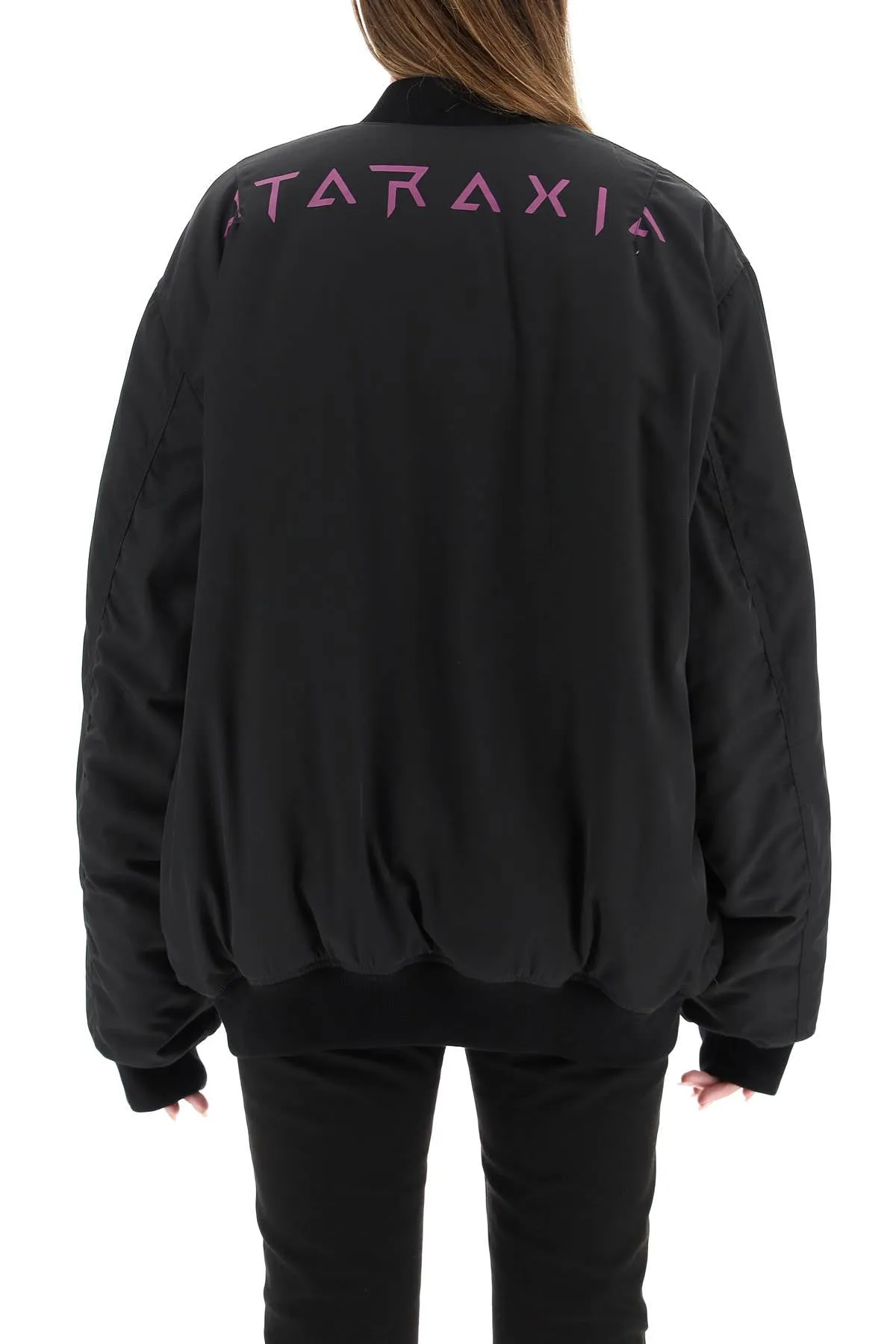 Raf Simons Slogan Printed Zipped Bomber Jacket