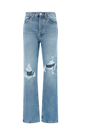 RE/DONE 90s Ripped Straight-Leg Jeans