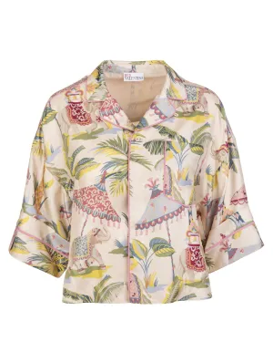 REDValentino Allover Elephant Printed Short Sleeved Shirt