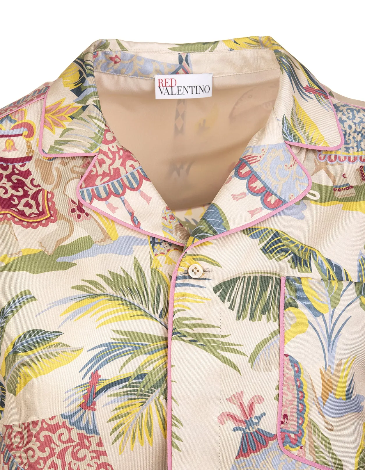 REDValentino Allover Elephant Printed Short Sleeved Shirt