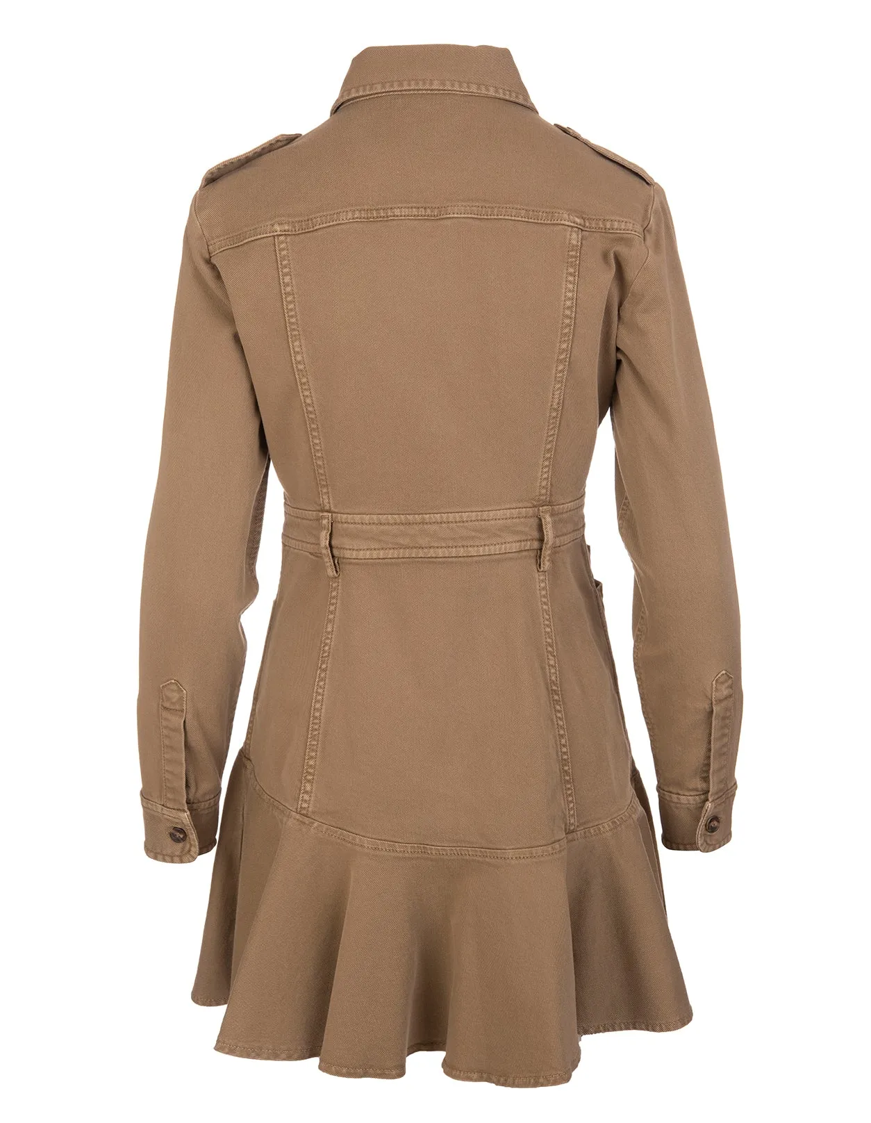 REDValentino Asymmetric Flounce Detailed Shirt Dress