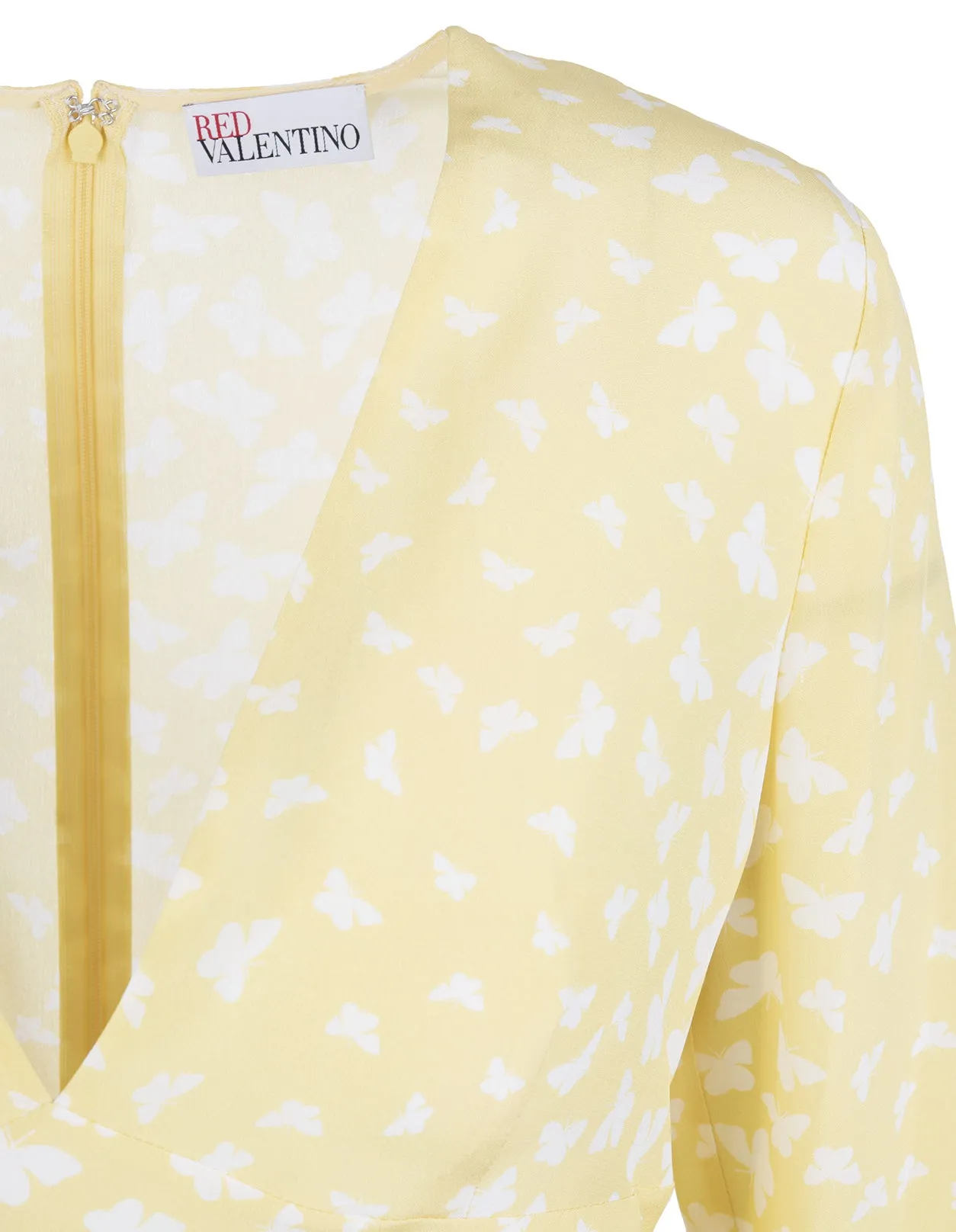 REDValentino Butterfly Printed V-Neck Dress