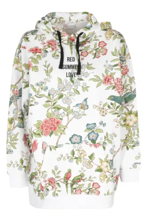 REDValentino Floral Printed Drawstring Hoodie