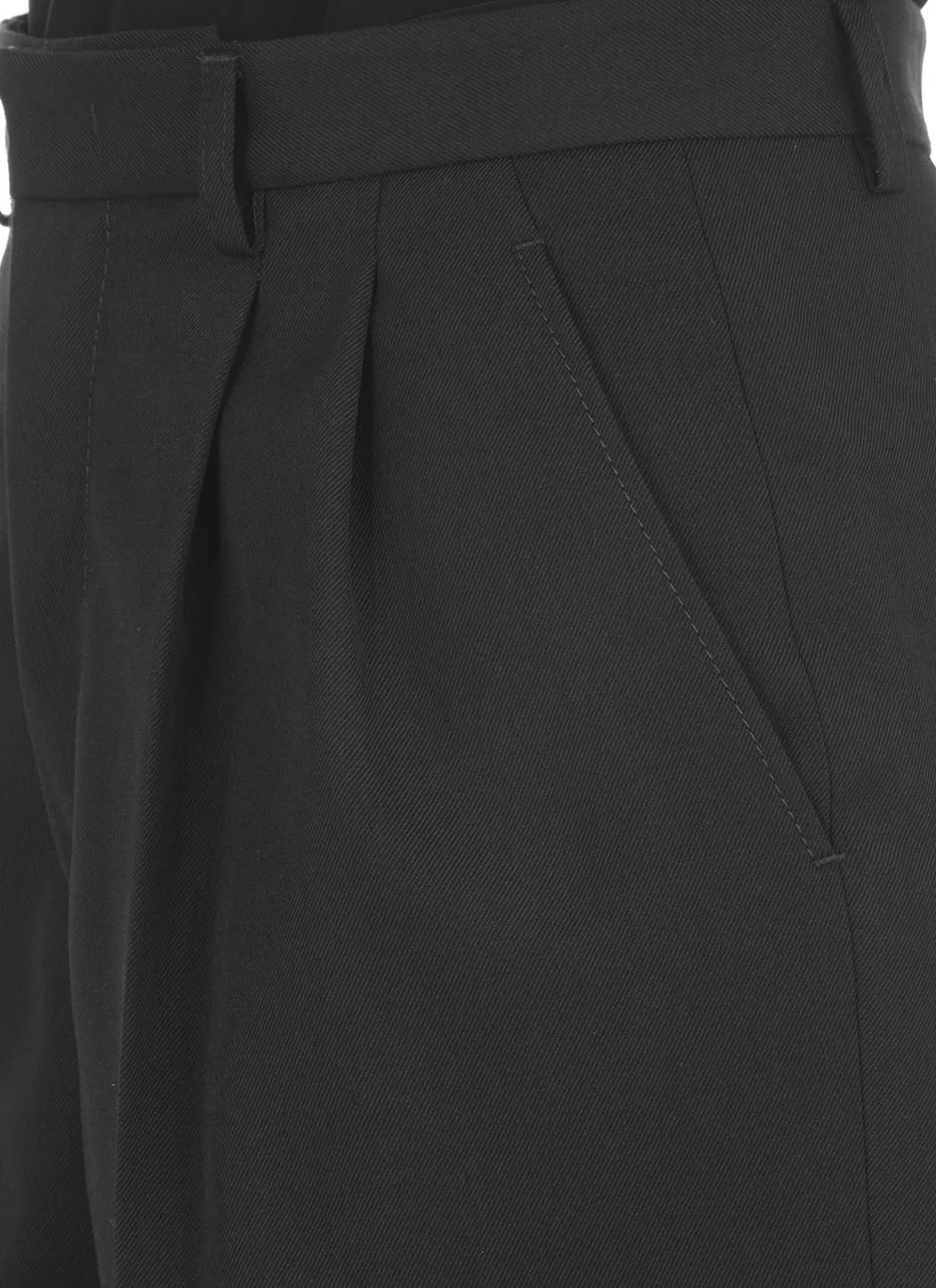 REDValentino High Waist Turn-Up Gabardine Shorts