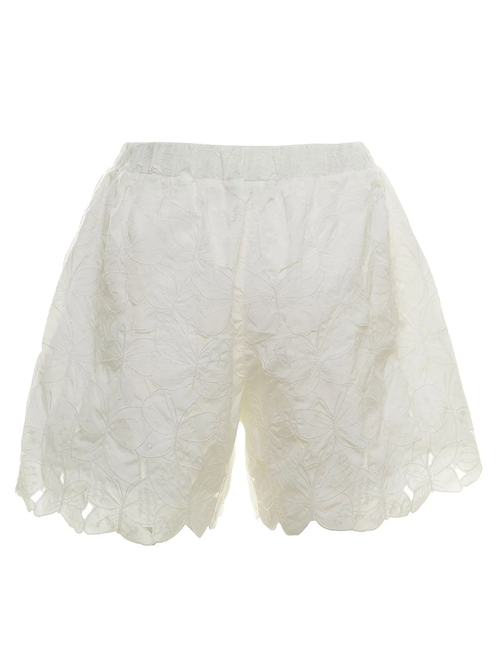 REDValentino Lace-Detailed High-Waisted Shorts