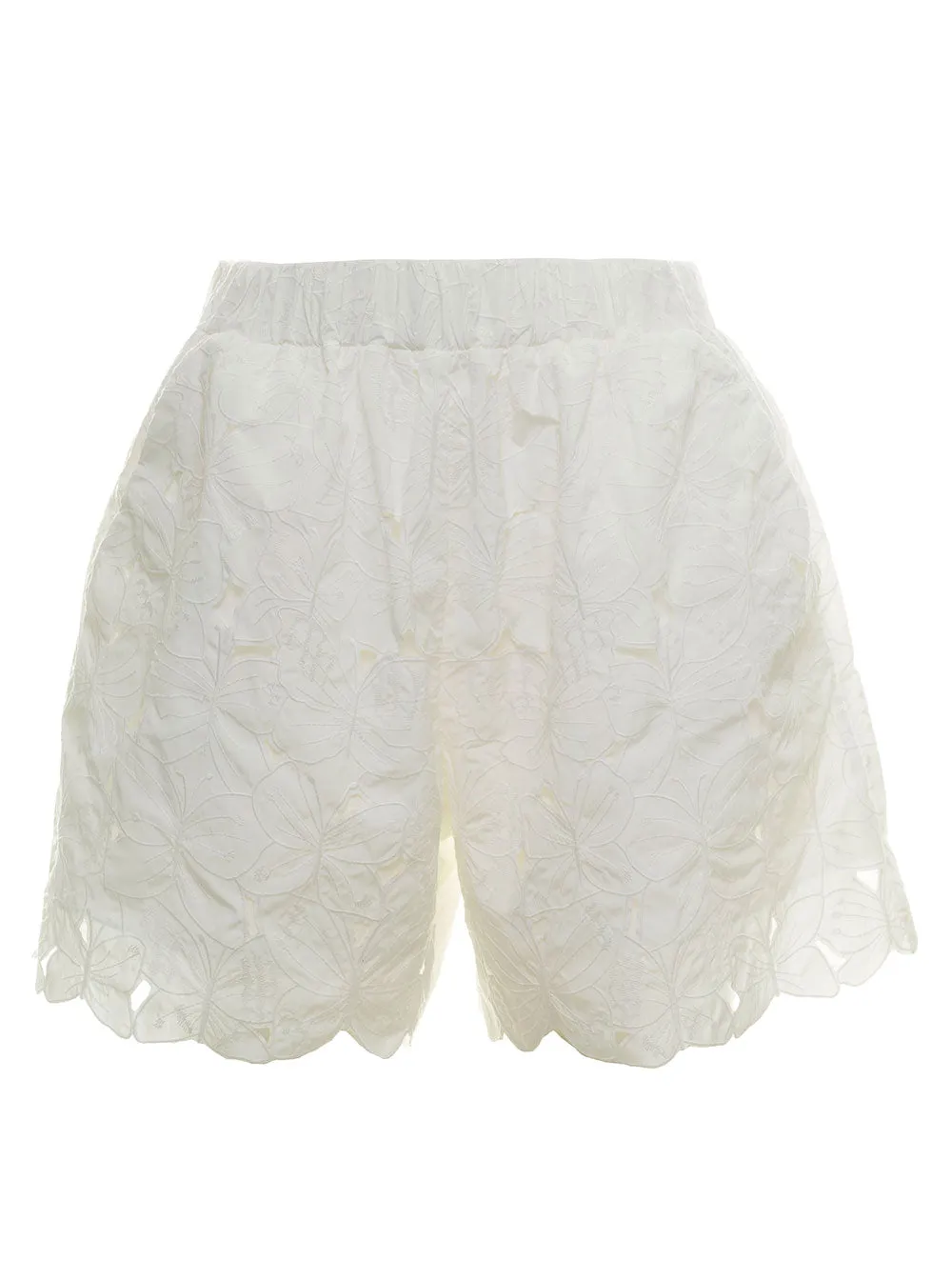 REDValentino Lace-Detailed High-Waisted Shorts