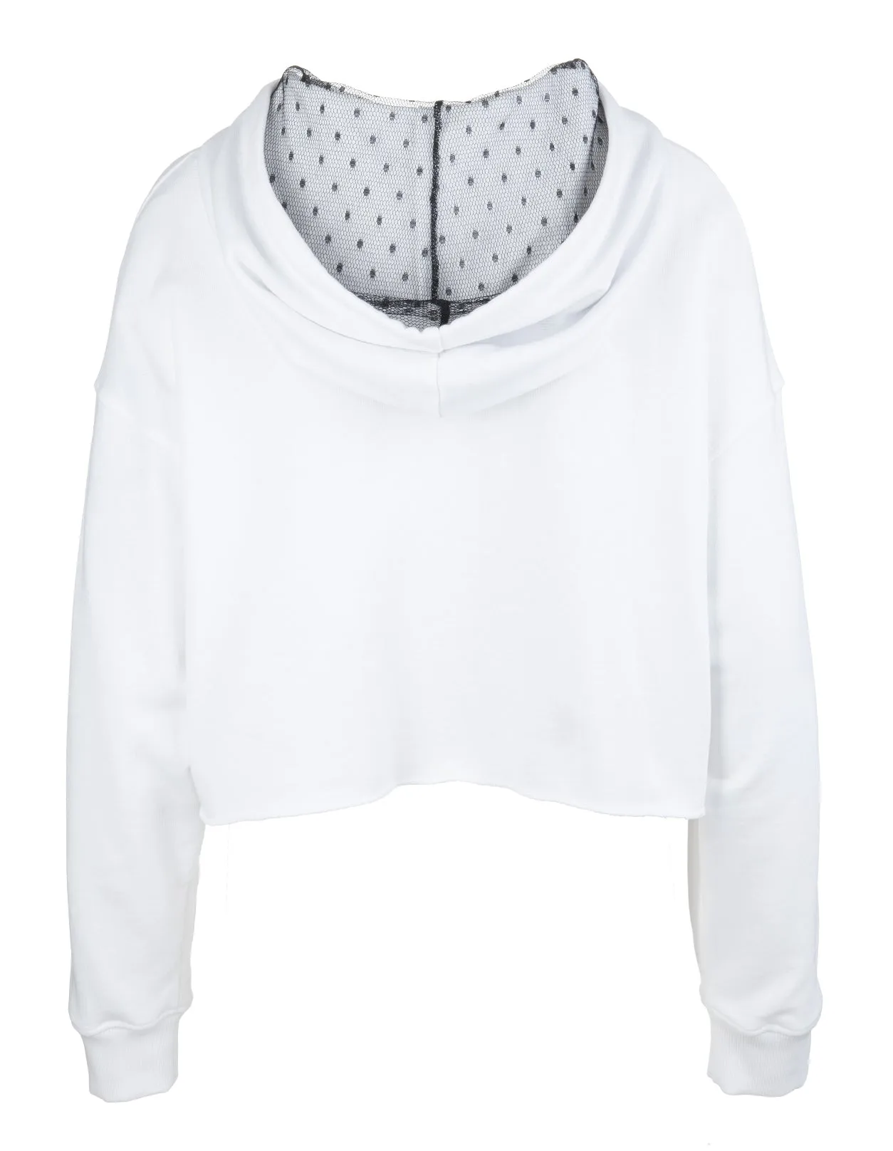 REDValentino Logo Printed Cropped Drawstring Hoodie