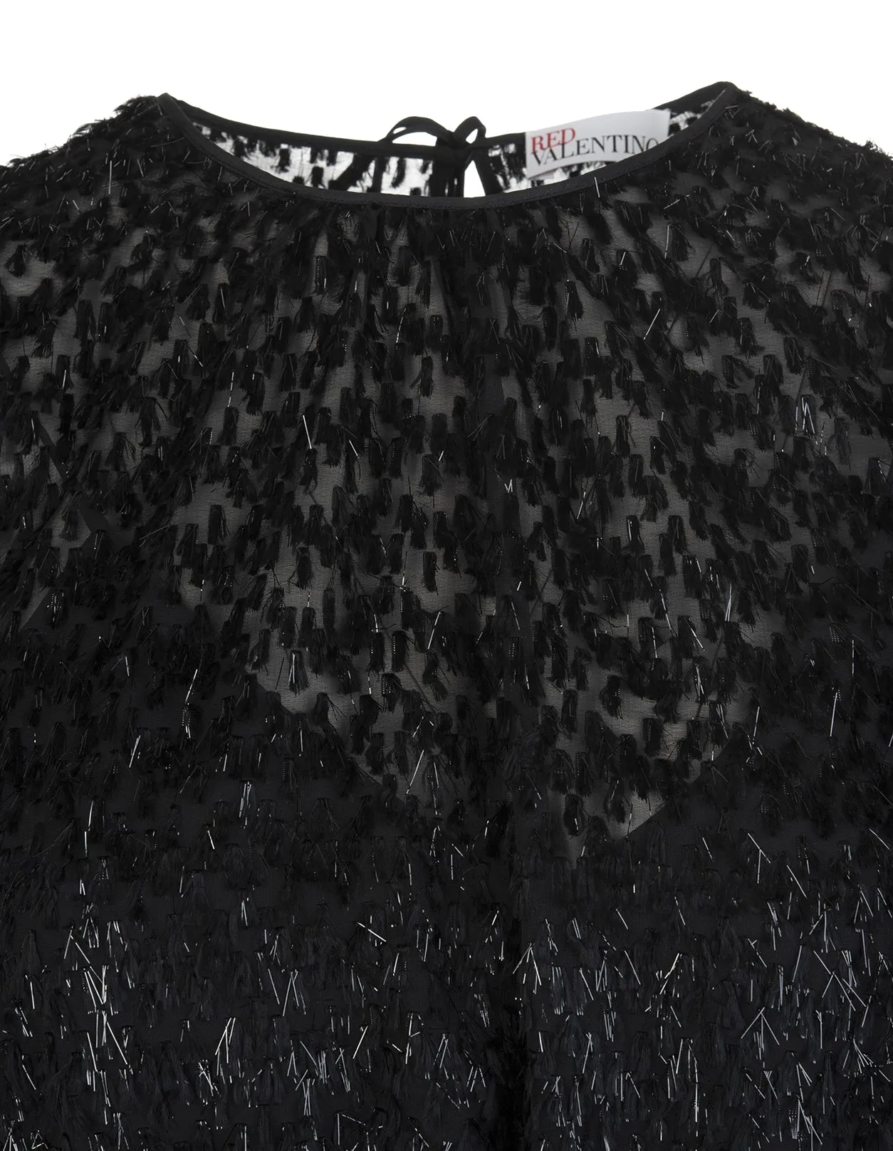 REDValentino Long Sleeved Crewneck Mini Dress