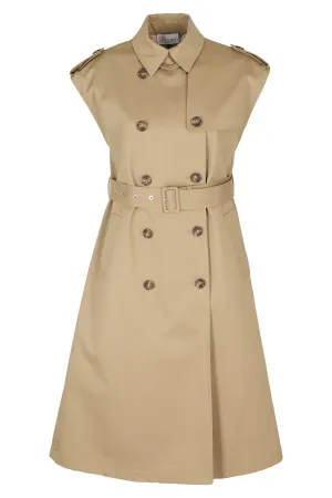REDValentino Sleeveless Pleated Detail Trench Coat