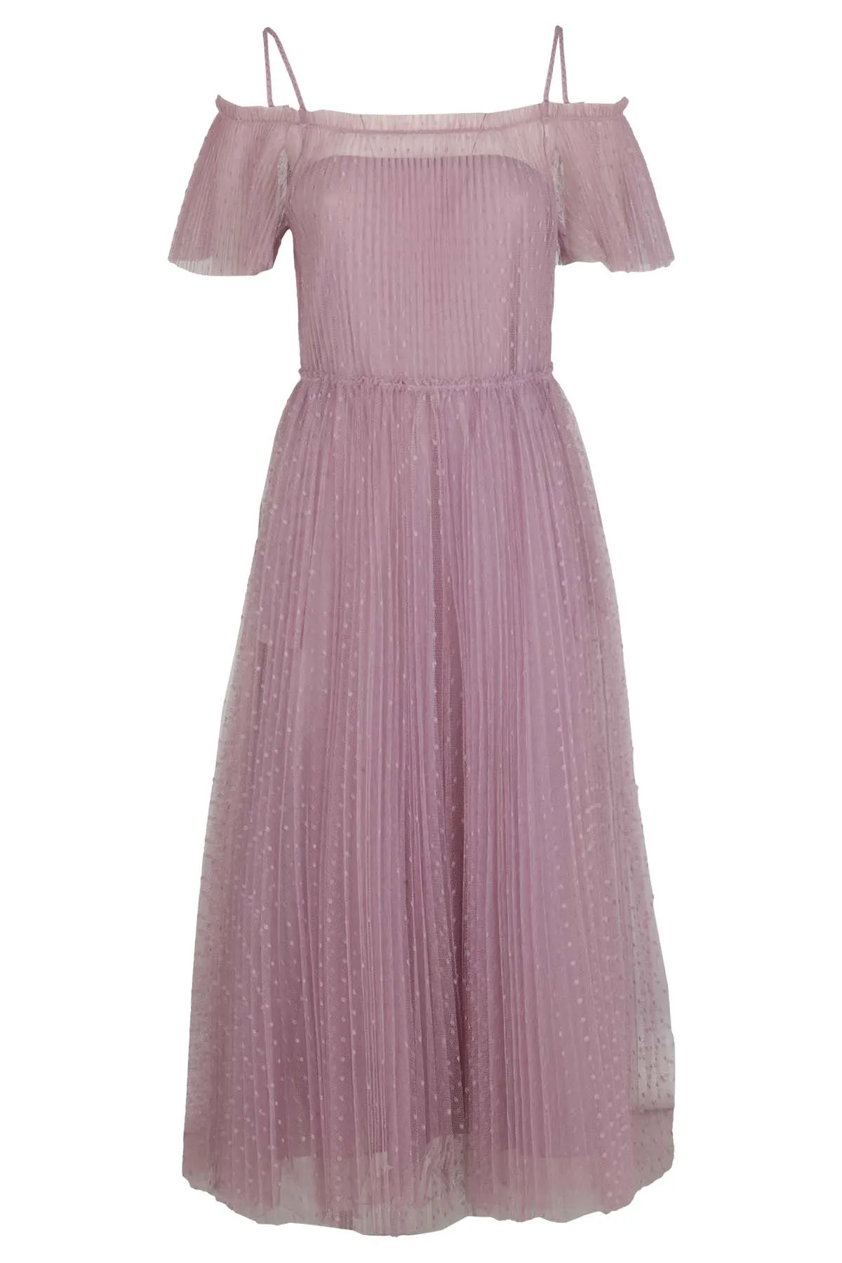 REDValentino Strapped Pleated Midi Dress