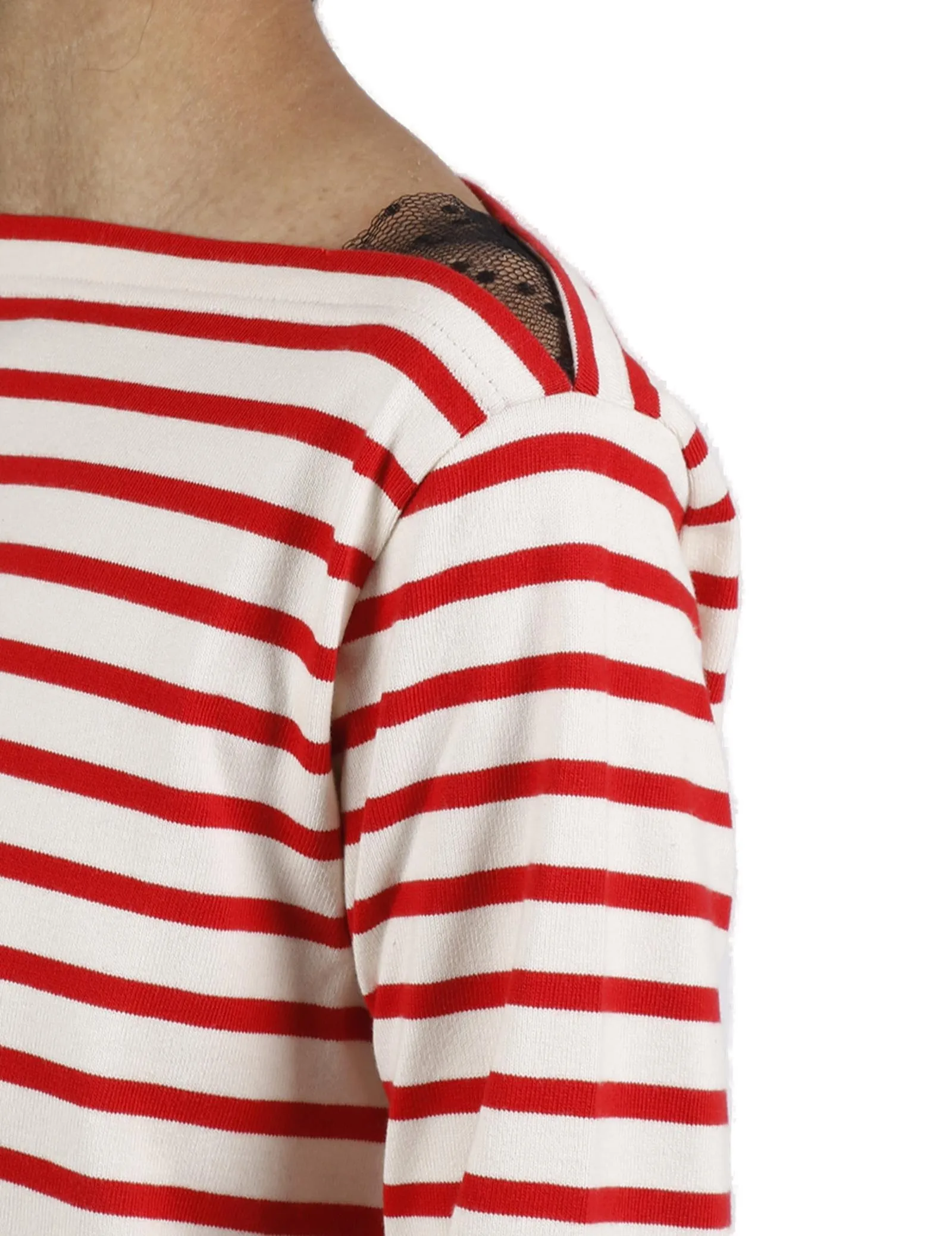 REDValentino Striped Logo Print Long-Sleeved T-Shirt