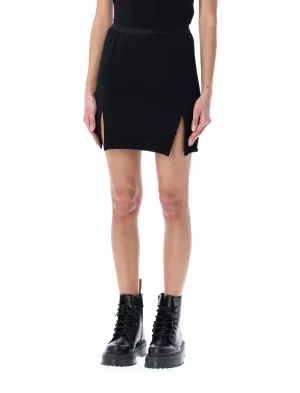 Rick Owens Elastic Waist Side Slit Mini Skirt
