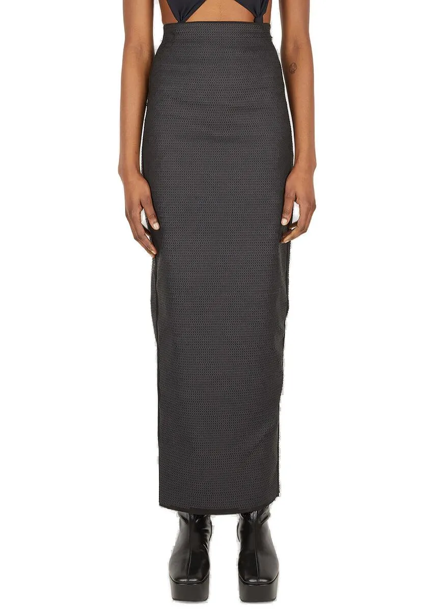 Rick Owens Panel-Detailed Lacquered High Waist Skirt