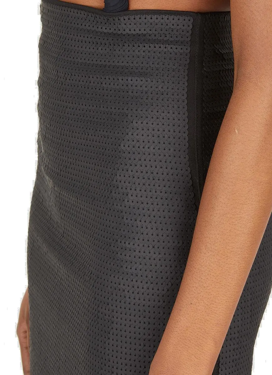 Rick Owens Panel-Detailed Lacquered High Waist Skirt