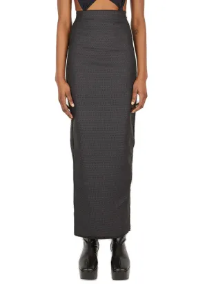 Rick Owens Panel-Detailed Lacquered High Waist Skirt