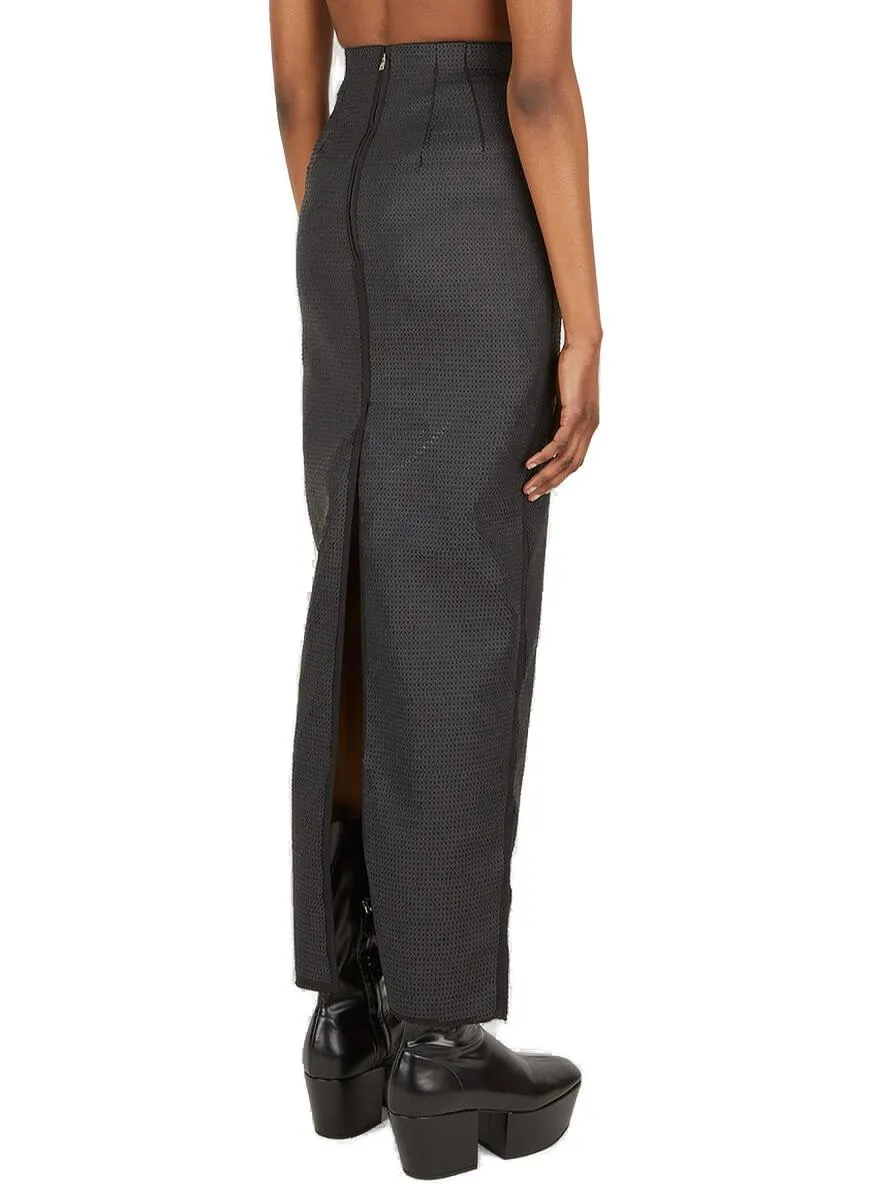 Rick Owens Panel-Detailed Lacquered High Waist Skirt