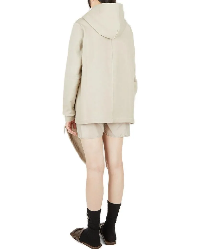 Rick Owens X Champion Logo Embroidered Drawstring Hoodie