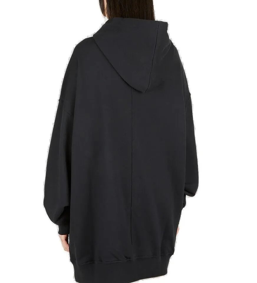 Rick Owens X Champion Logo Embroidered Drawstring Hoodie