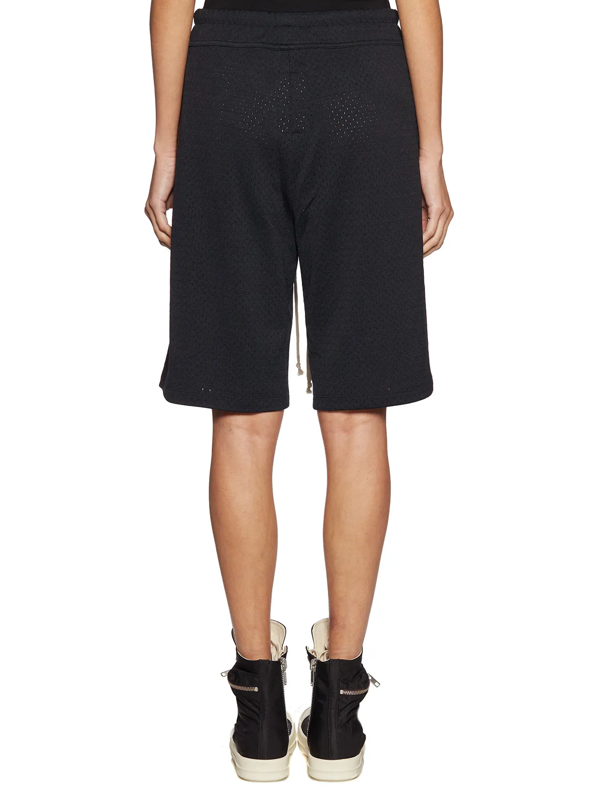 Rick Owens X Champion Logo Embroidered Drawstring Shorts