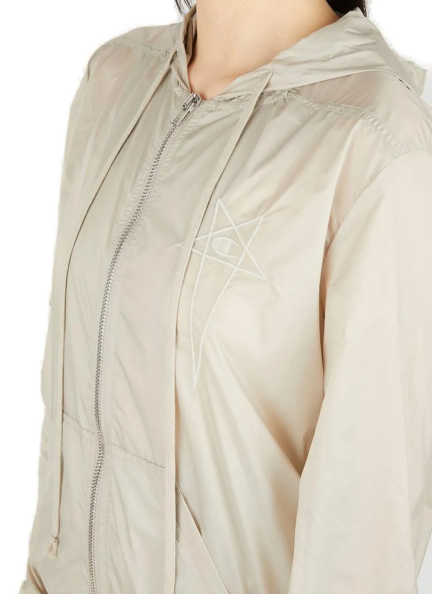 Rick Owens X Champion Logo Embroidered Zipped Jacket