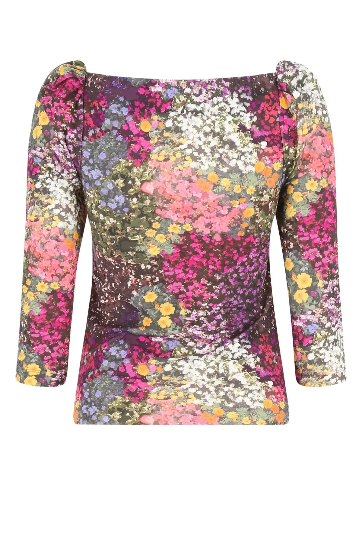 ROTATE Allover Floral Printed Ruched Top