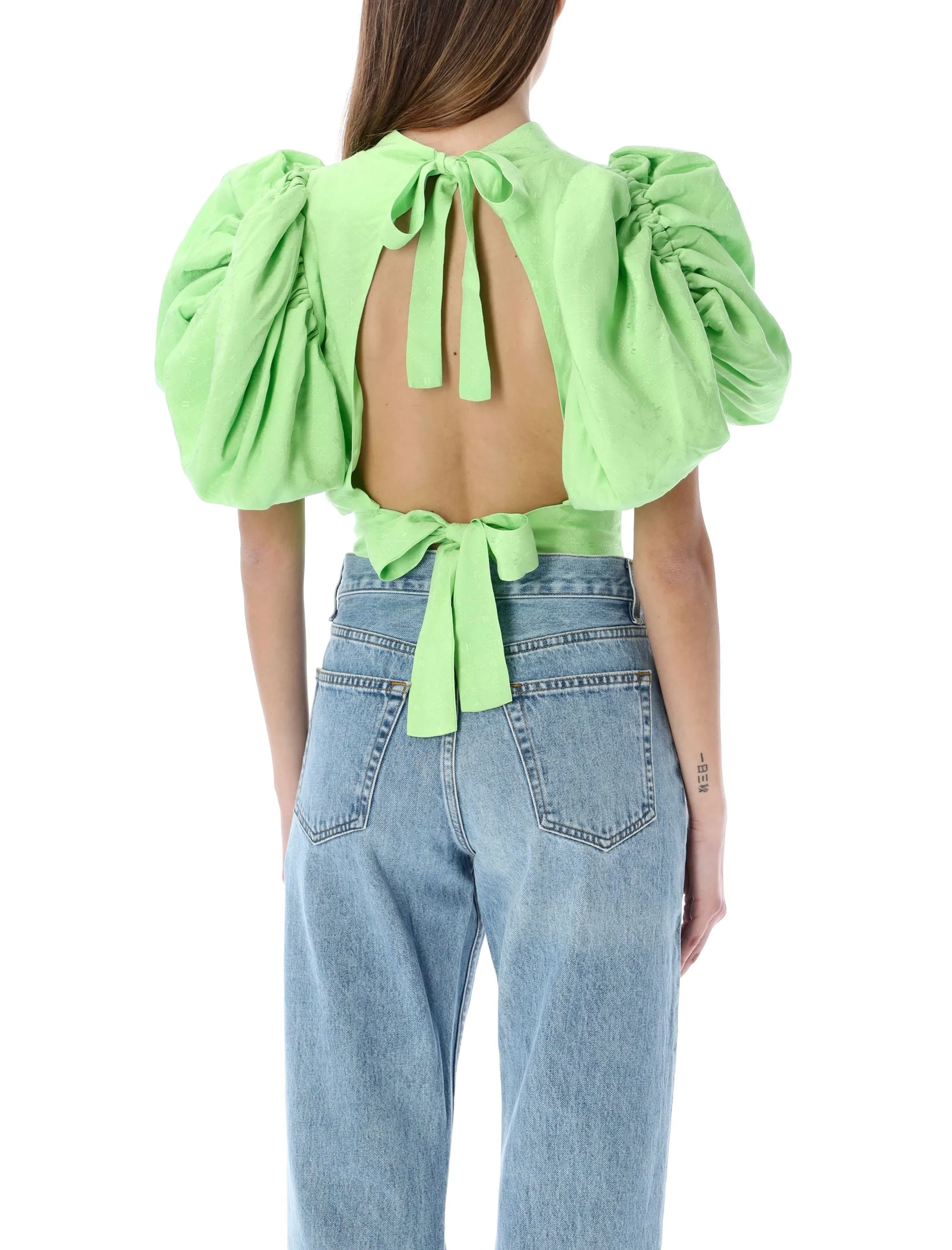 ROTATE Dawn Cut-Out Puff Sleeved Top