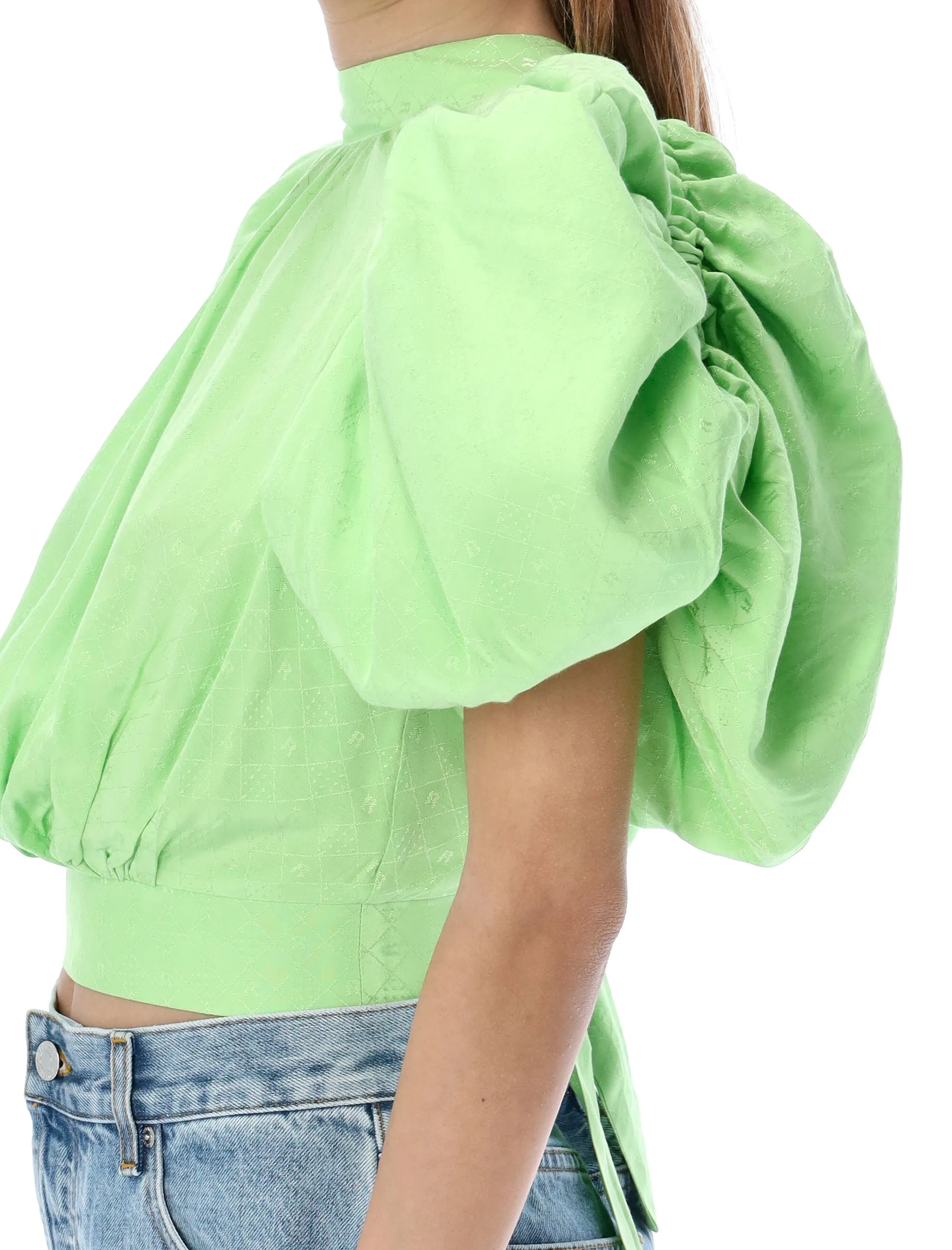 ROTATE Dawn Cut-Out Puff Sleeved Top